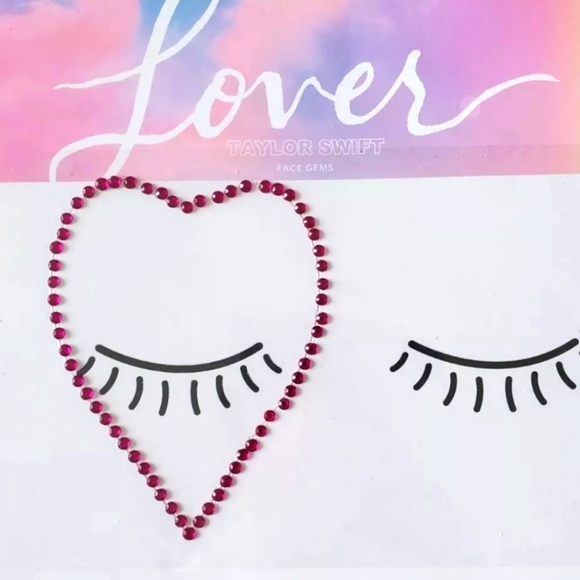 SEALED Taylor Swift Lover 2019 Heart Pink Face Gems - Picture 1 of 2